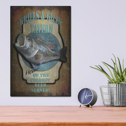 Luxe Metal Art 'Krills & Gills Tavern' by Lightbox Journal, Metal Wall Art,12x16