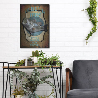 Luxe Metal Art 'Krills & Gills Tavern' by Lightbox Journal, Metal Wall Art,12x16