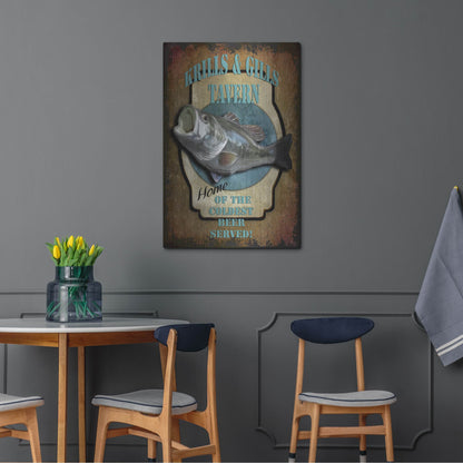 Luxe Metal Art 'Krills & Gills Tavern' by Lightbox Journal, Metal Wall Art,24x36