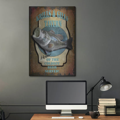 Luxe Metal Art 'Krills & Gills Tavern' by Lightbox Journal, Metal Wall Art,24x36