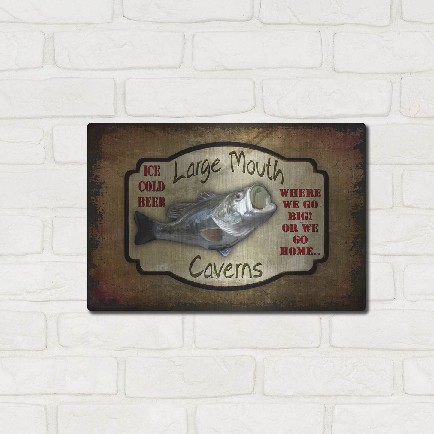 Luxe Metal Art 'Large Mouth Cavern II' by Lightbox Journal, Metal Wall Art,16x12