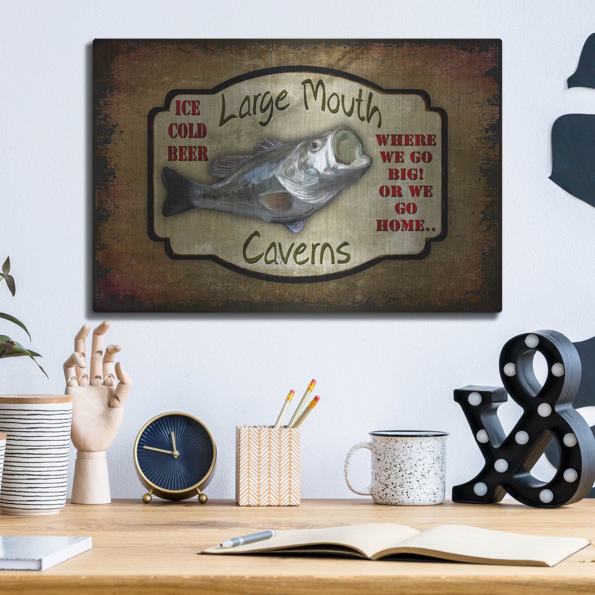 Luxe Metal Art 'Large Mouth Cavern II' by Lightbox Journal, Metal Wall Art,16x12