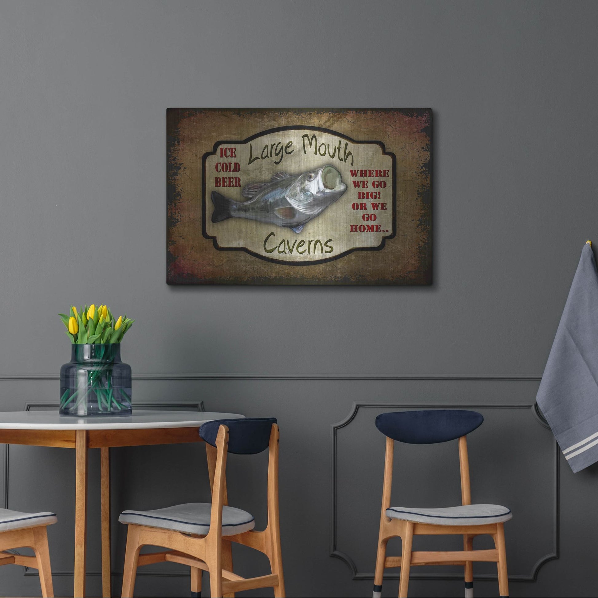Luxe Metal Art 'Large Mouth Cavern II' by Lightbox Journal, Metal Wall Art,36x24