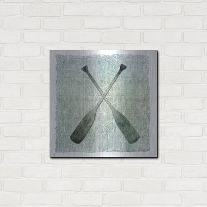 Luxe Metal Art 'Life Is Better At The Lake Oars 2' by Lightbox Journal, Metal Wall Art,24x24