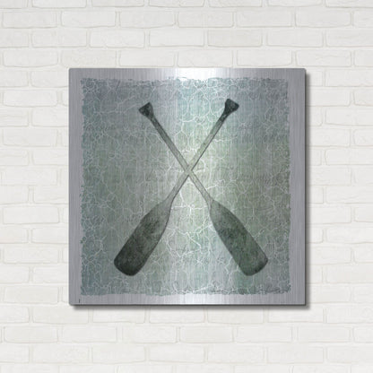 Luxe Metal Art 'Life Is Better At The Lake Oars 2' by Lightbox Journal, Metal Wall Art,36x36