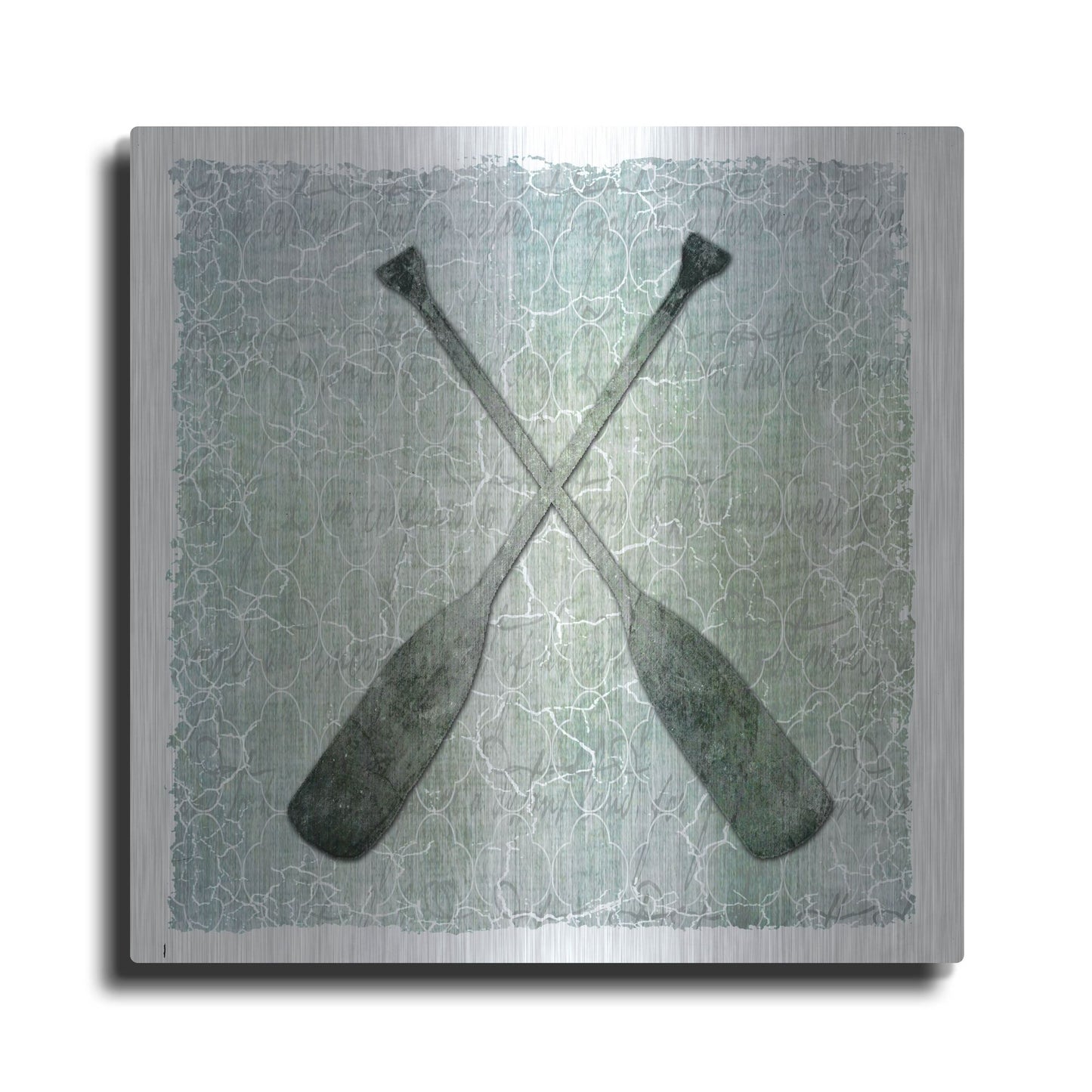 Luxe Metal Art 'Life Is Better At The Lake Oars 2' by Lightbox Journal, Metal Wall Art