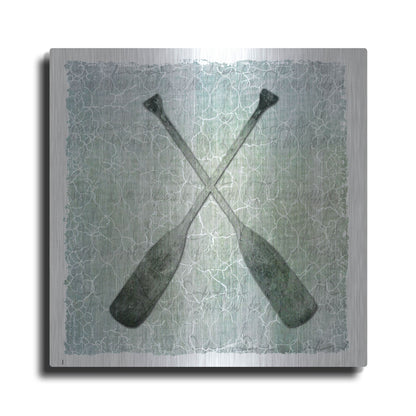 Luxe Metal Art 'Life Is Better At The Lake Oars 2' by Lightbox Journal, Metal Wall Art