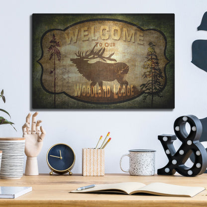 Luxe Metal Art 'Welcome Lodge Elk' by Lightbox Journal, Metal Wall Art,16x12