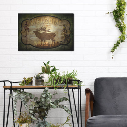 Luxe Metal Art 'Welcome Lodge Elk' by Lightbox Journal, Metal Wall Art,16x12