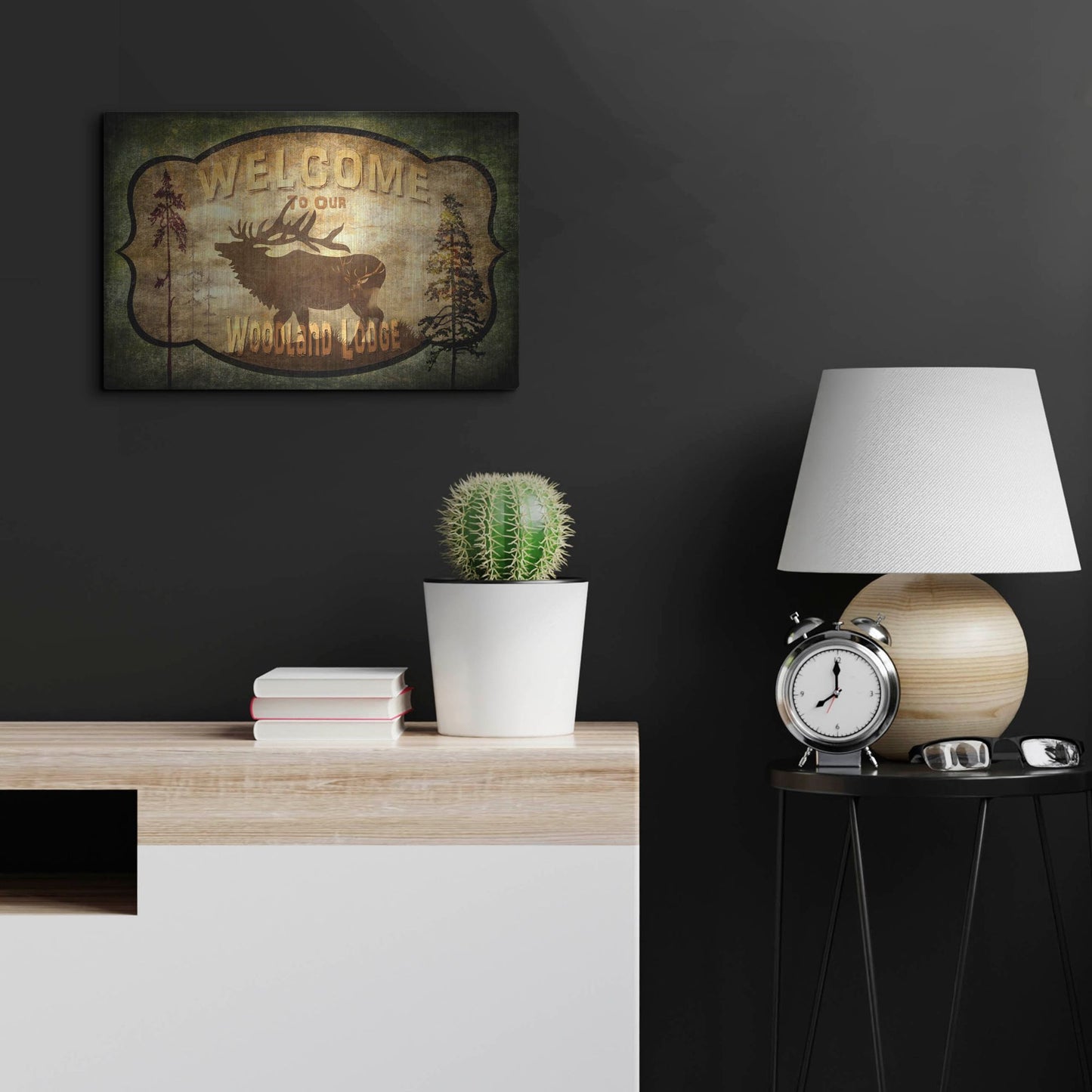 Luxe Metal Art 'Welcome Lodge Elk' by Lightbox Journal, Metal Wall Art,24x16