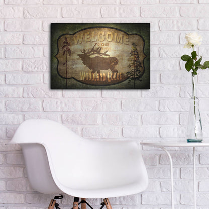 Luxe Metal Art 'Welcome Lodge Elk' by Lightbox Journal, Metal Wall Art,24x16