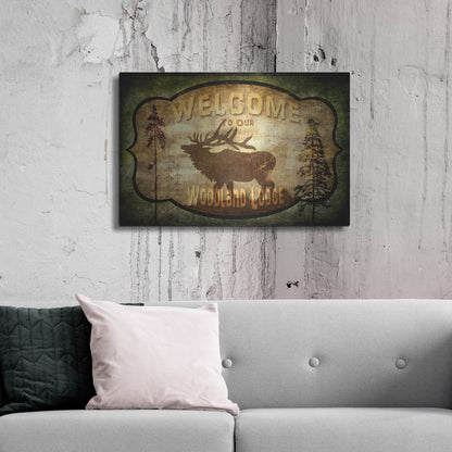 Luxe Metal Art 'Welcome Lodge Elk' by Lightbox Journal, Metal Wall Art,36x24