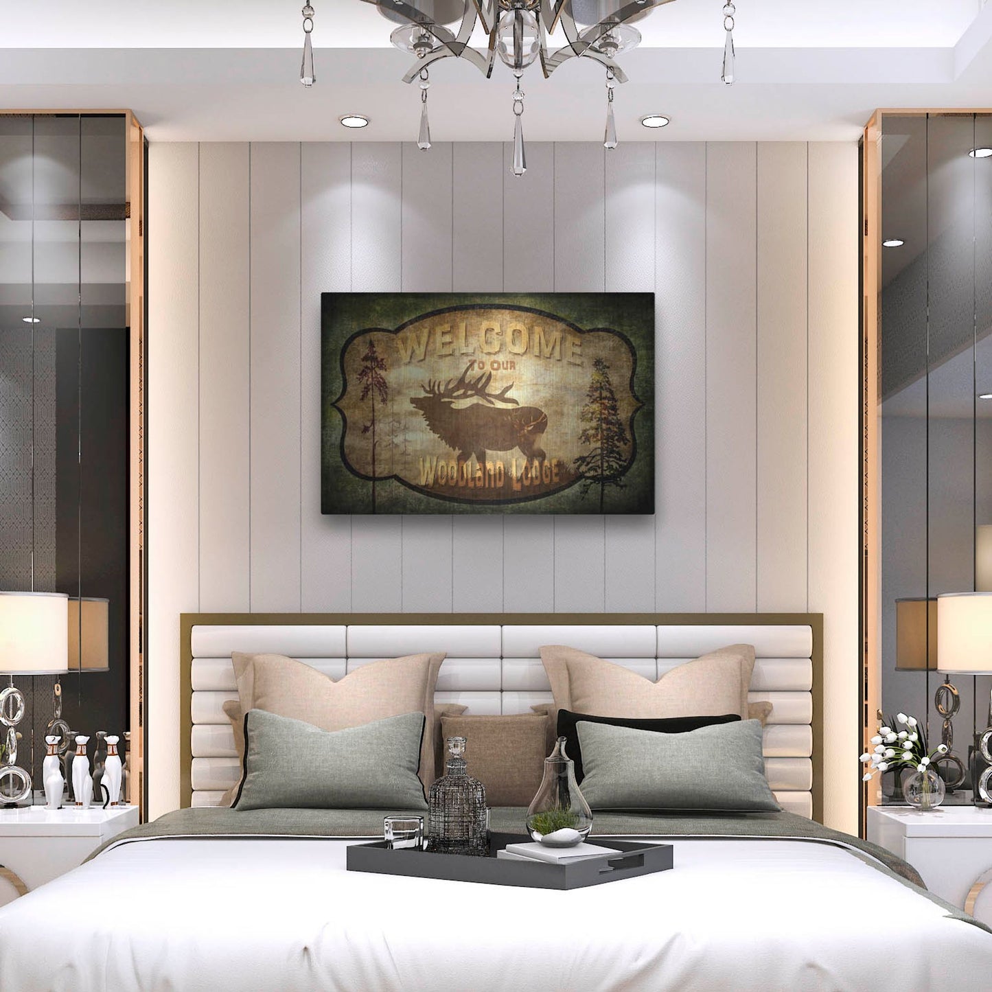 Luxe Metal Art 'Welcome Lodge Elk' by Lightbox Journal, Metal Wall Art,36x24
