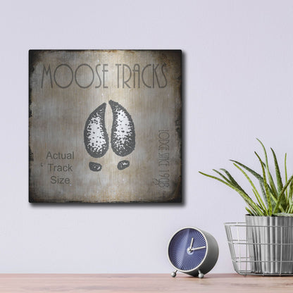 Luxe Metal Art 'Moose Lodge 2 - Moose Tracks 2' by Lightbox Journal, Metal Wall Art,12x12