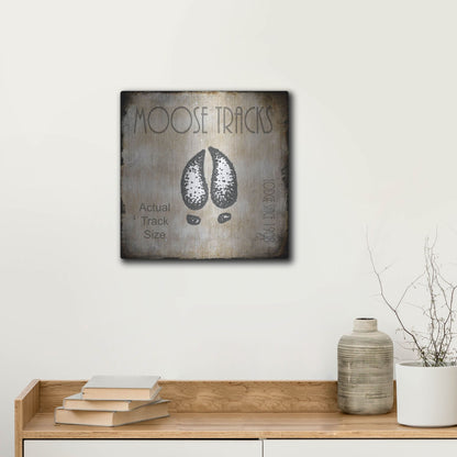 Luxe Metal Art 'Moose Lodge 2 - Moose Tracks 2' by Lightbox Journal, Metal Wall Art,12x12