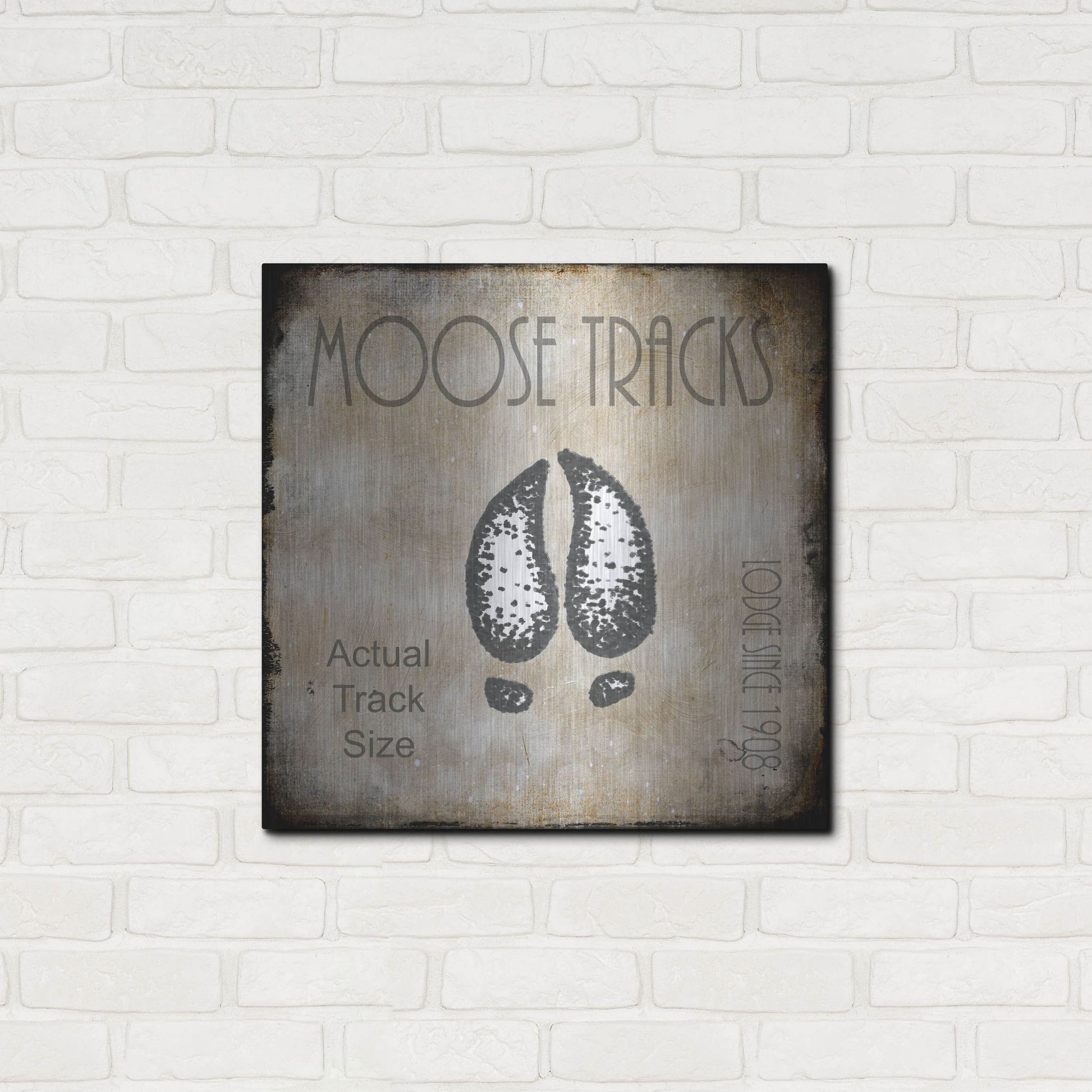 Luxe Metal Art 'Moose Lodge 2 - Moose Tracks 2' by Lightbox Journal, Metal Wall Art,24x24