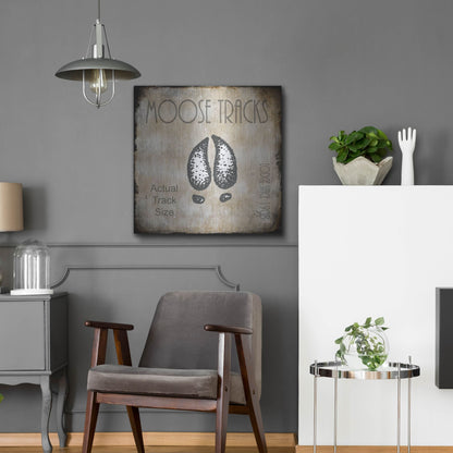 Luxe Metal Art 'Moose Lodge 2 - Moose Tracks 2' by Lightbox Journal, Metal Wall Art,24x24