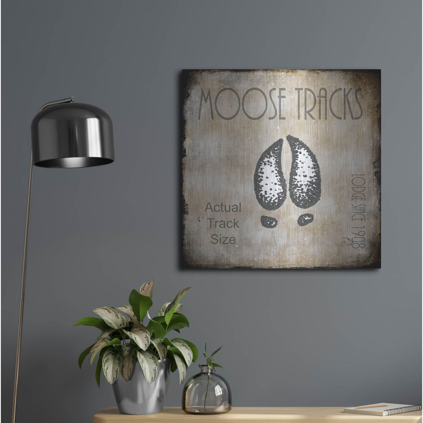 Luxe Metal Art 'Moose Lodge 2 - Moose Tracks 2' by Lightbox Journal, Metal Wall Art,24x24