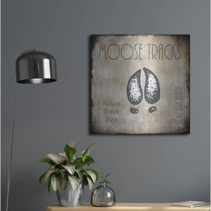 Luxe Metal Art 'Moose Lodge 2 - Moose Tracks 2' by Lightbox Journal, Metal Wall Art,24x24