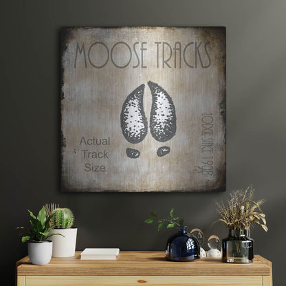 Luxe Metal Art 'Moose Lodge 2 - Moose Tracks 2' by Lightbox Journal, Metal Wall Art,24x24