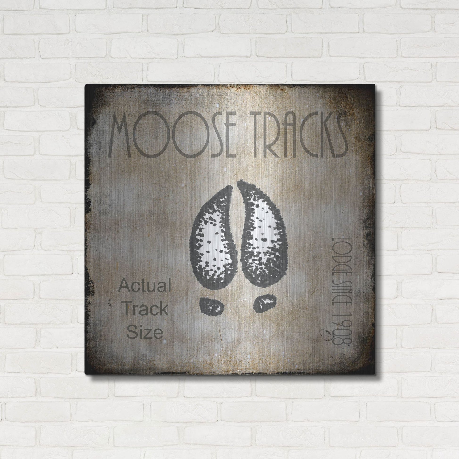 Luxe Metal Art 'Moose Lodge 2 - Moose Tracks 2' by Lightbox Journal, Metal Wall Art,36x36
