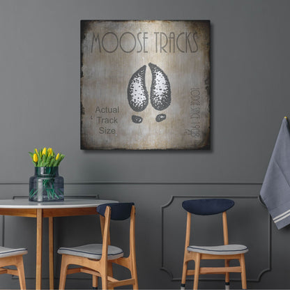 Luxe Metal Art 'Moose Lodge 2 - Moose Tracks 2' by Lightbox Journal, Metal Wall Art,36x36