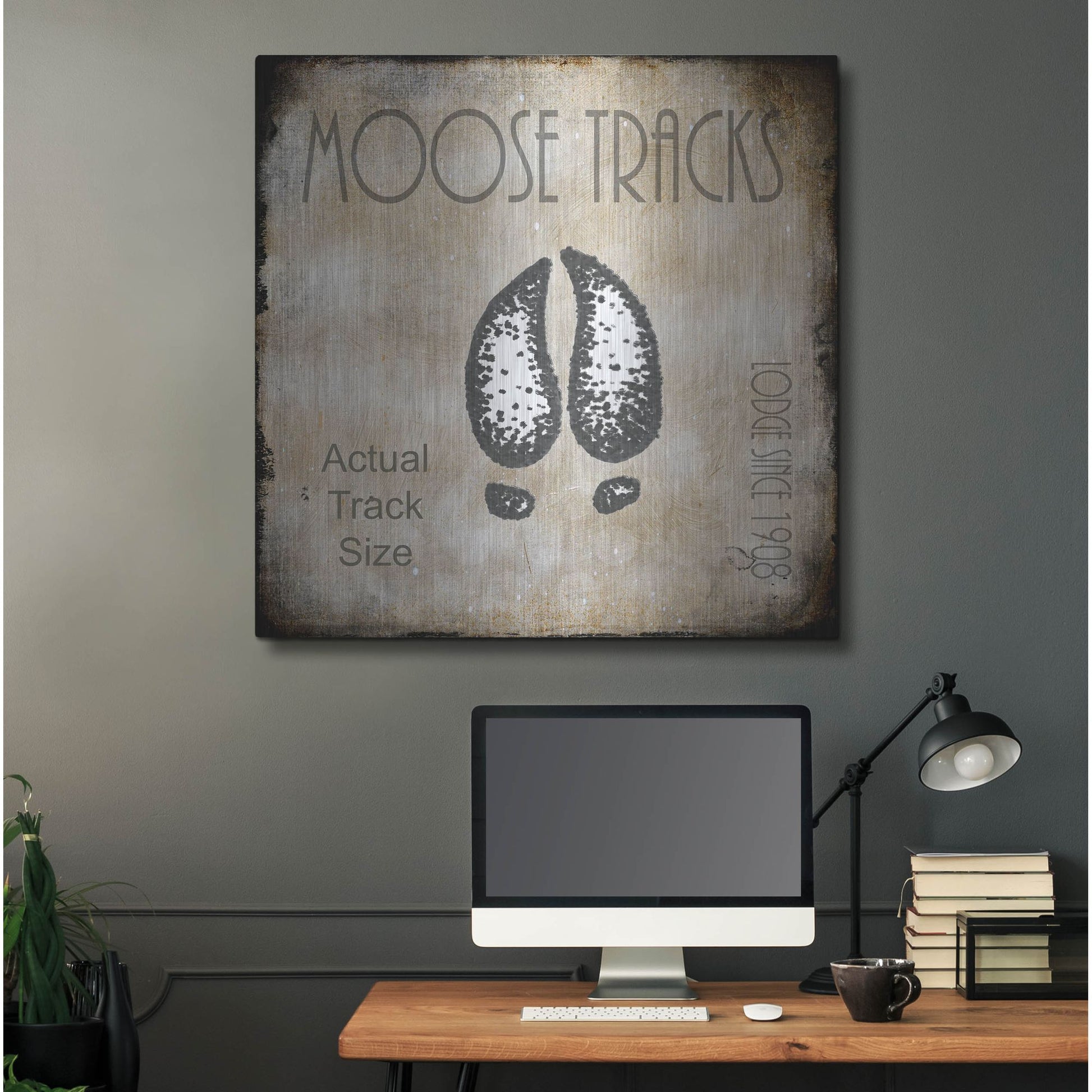 Luxe Metal Art 'Moose Lodge 2 - Moose Tracks 2' by Lightbox Journal, Metal Wall Art,36x36