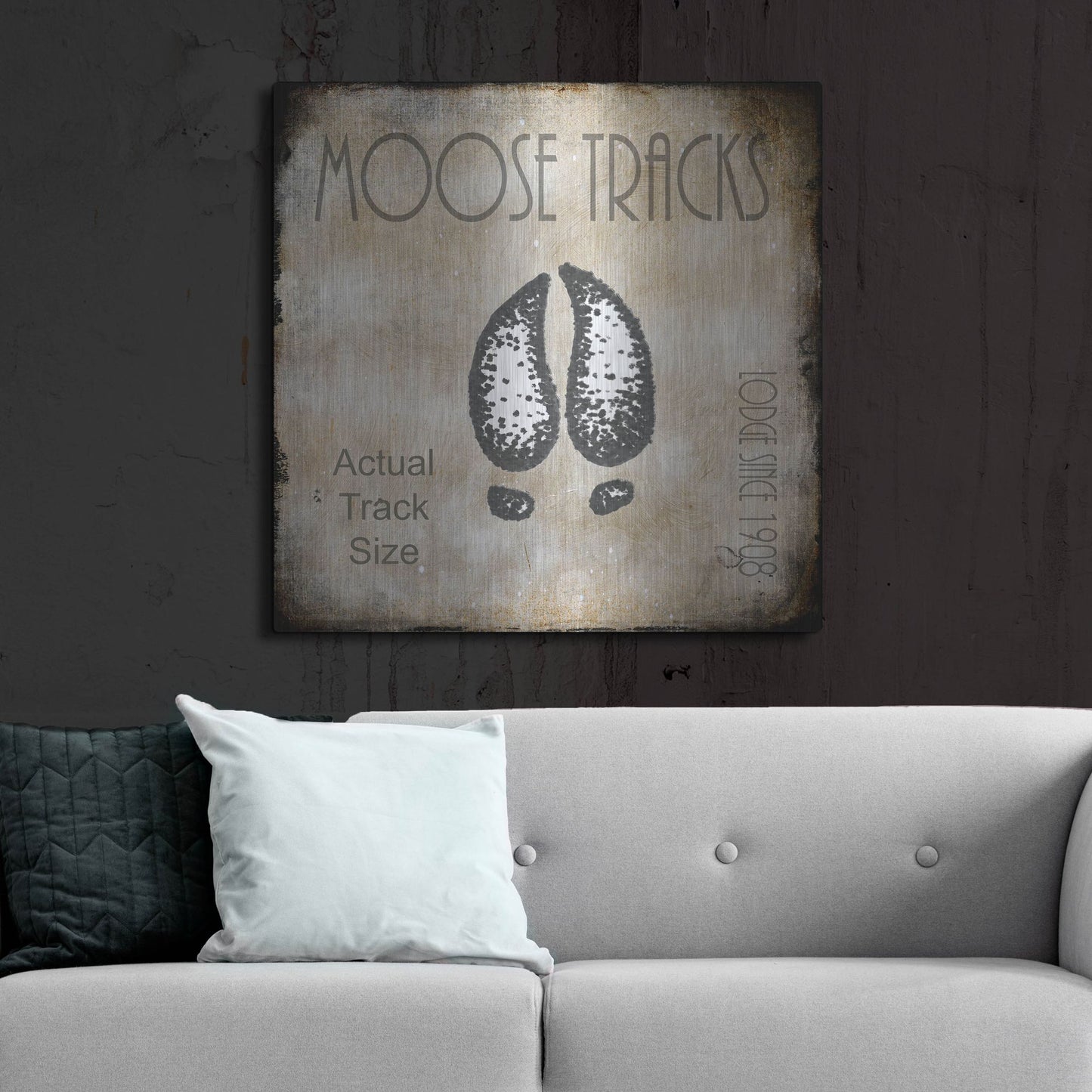 Luxe Metal Art 'Moose Lodge 2 - Moose Tracks 2' by Lightbox Journal, Metal Wall Art,36x36