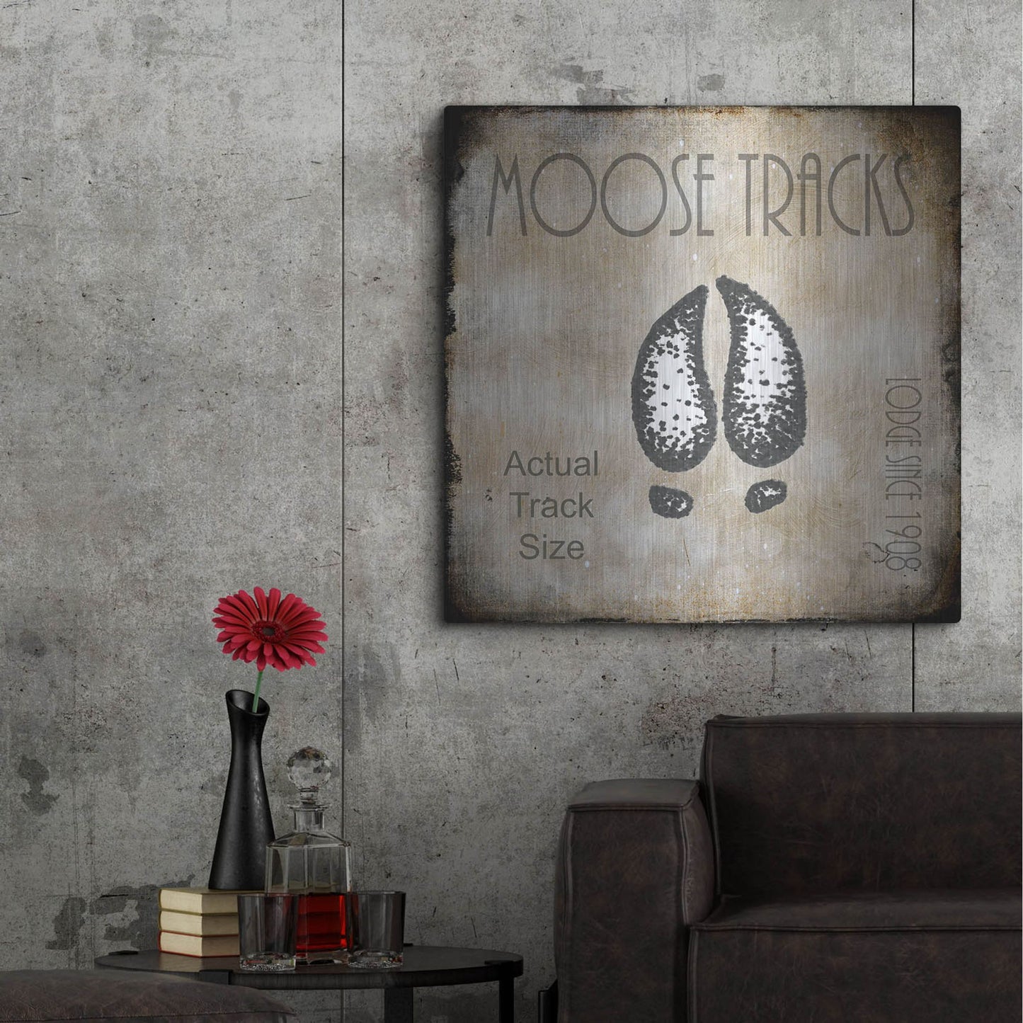 Luxe Metal Art 'Moose Lodge 2 - Moose Tracks 2' by Lightbox Journal, Metal Wall Art,36x36