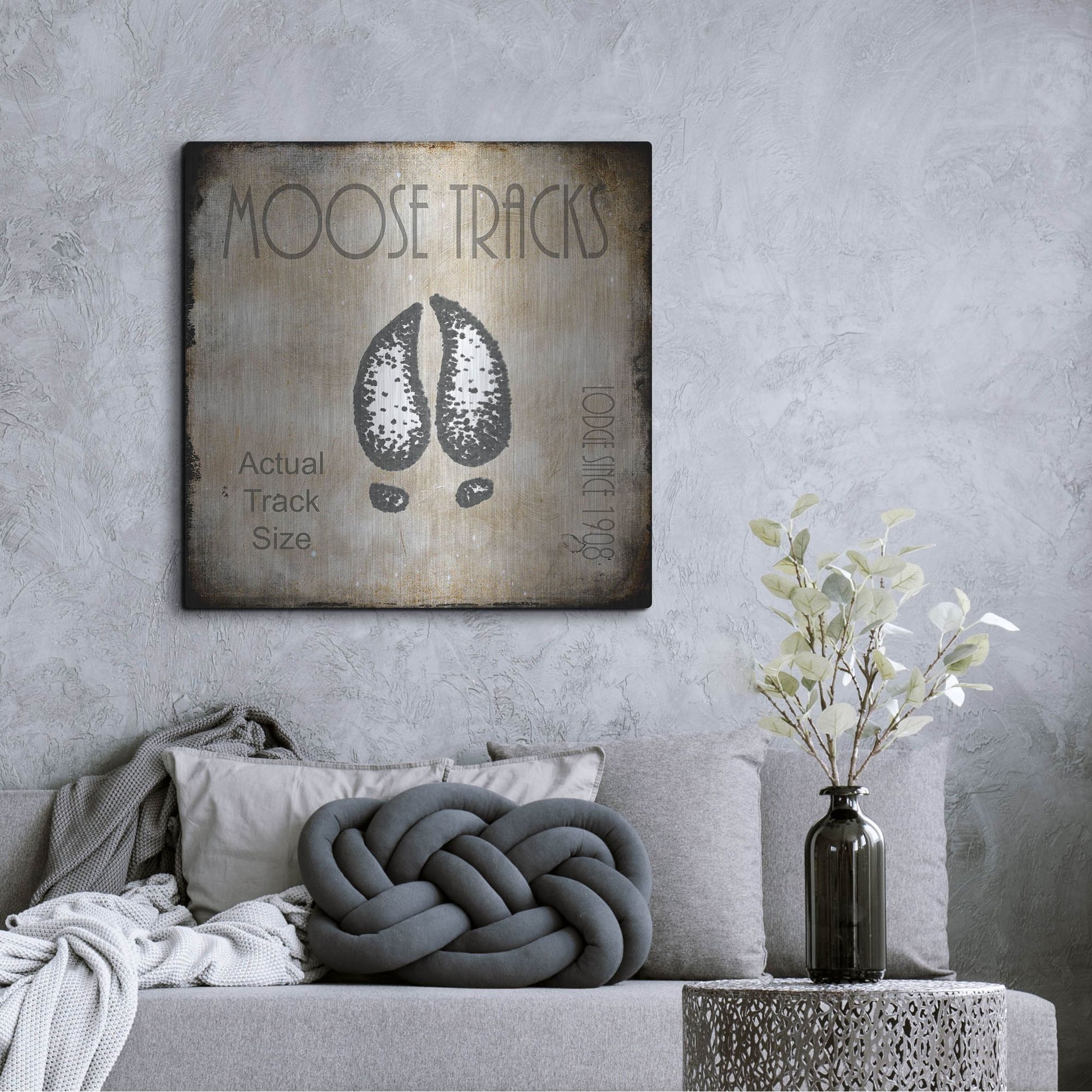 Luxe Metal Art 'Moose Lodge 2 - Moose Tracks 2' by Lightbox Journal, Metal Wall Art,36x36