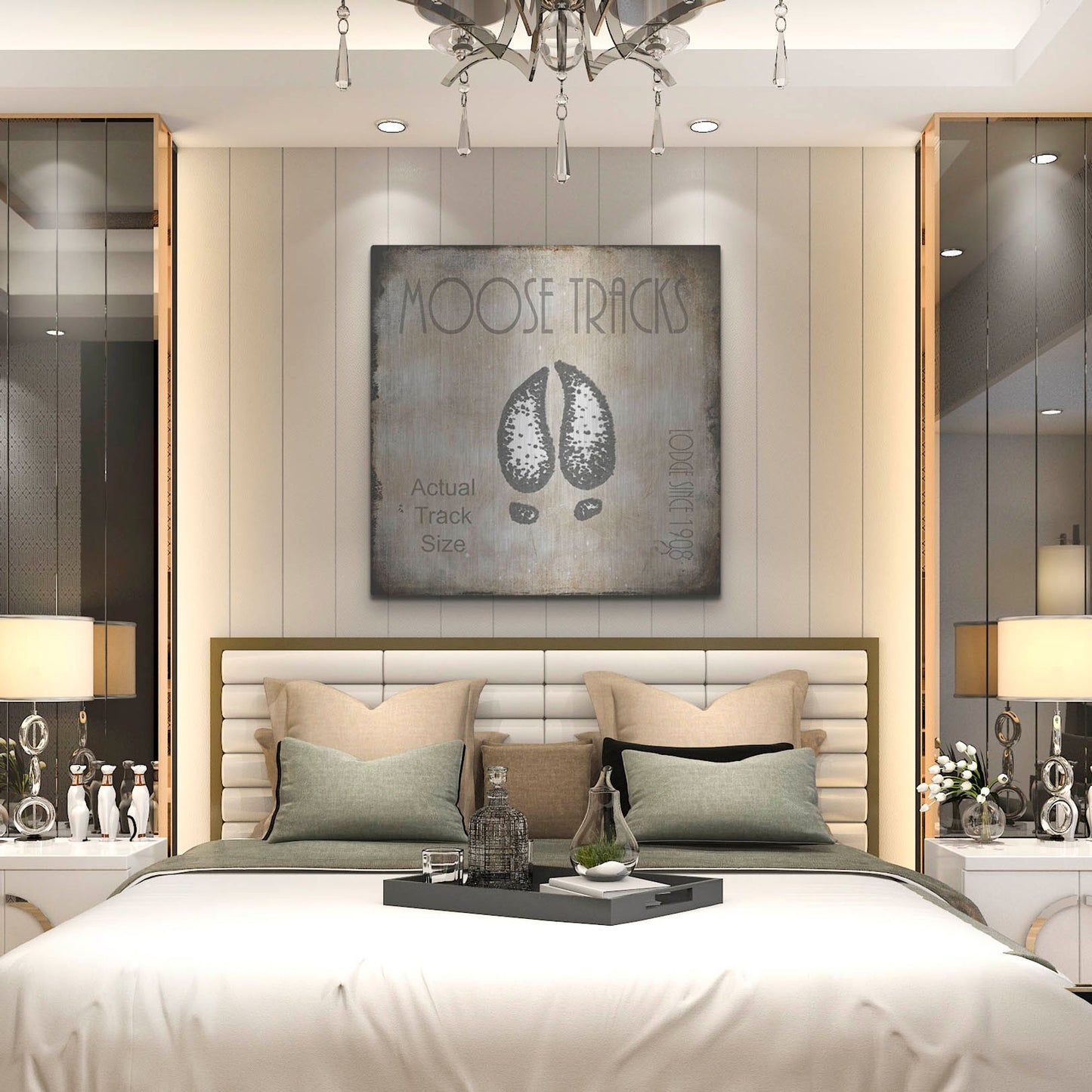 Luxe Metal Art 'Moose Lodge 2 - Moose Tracks 2' by Lightbox Journal, Metal Wall Art,36x36