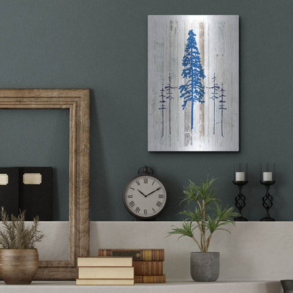Luxe Metal Art 'The Blue Moose - Lodge Pole Pine' by Lightbox Journal, Metal Wall Art,12x16