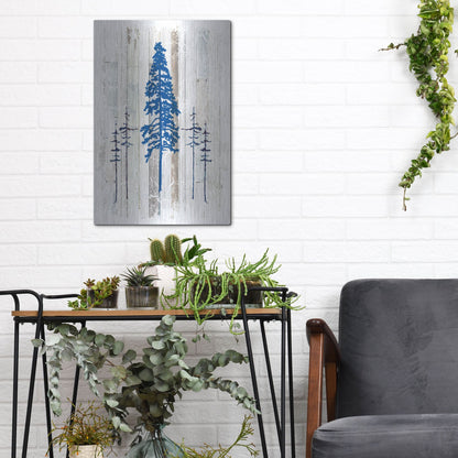 Luxe Metal Art 'The Blue Moose - Lodge Pole Pine' by Lightbox Journal, Metal Wall Art,12x16