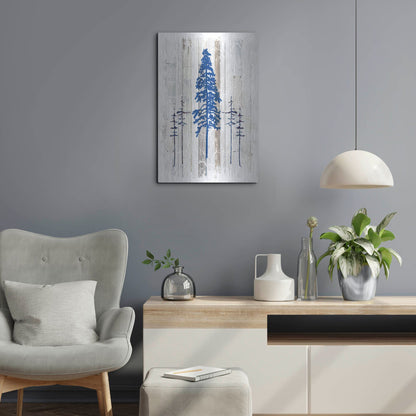 Luxe Metal Art 'The Blue Moose - Lodge Pole Pine' by Lightbox Journal, Metal Wall Art,16x24