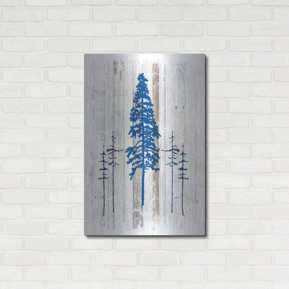 Luxe Metal Art 'The Blue Moose - Lodge Pole Pine' by Lightbox Journal, Metal Wall Art,24x36