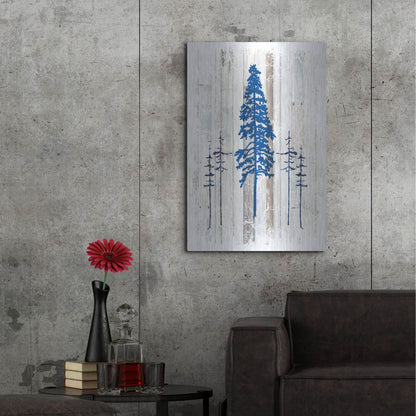 Luxe Metal Art 'The Blue Moose - Lodge Pole Pine' by Lightbox Journal, Metal Wall Art,24x36