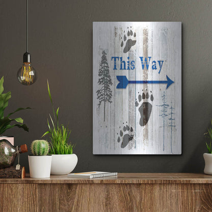 Luxe Metal Art 'The Blue Moose - This Way II' by Lightbox Journal, Metal Wall Art,12x16
