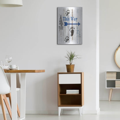 Luxe Metal Art 'The Blue Moose - This Way II' by Lightbox Journal, Metal Wall Art,16x24