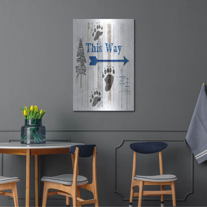 Luxe Metal Art 'The Blue Moose - This Way II' by Lightbox Journal, Metal Wall Art,24x36