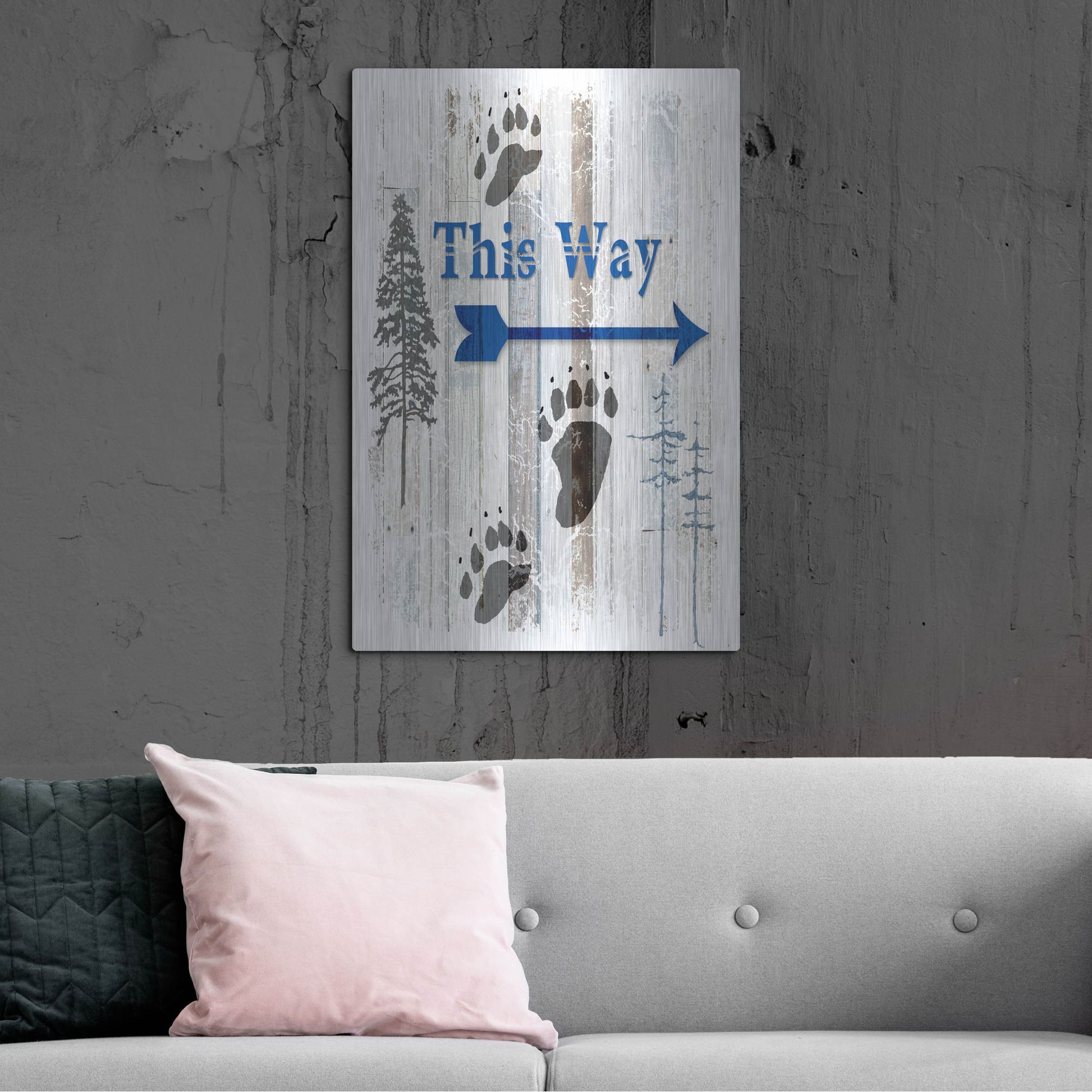 Luxe Metal Art 'The Blue Moose - This Way II' by Lightbox Journal, Metal Wall Art,24x36