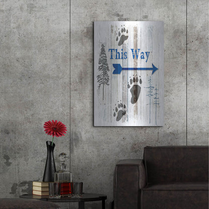Luxe Metal Art 'The Blue Moose - This Way II' by Lightbox Journal, Metal Wall Art,24x36