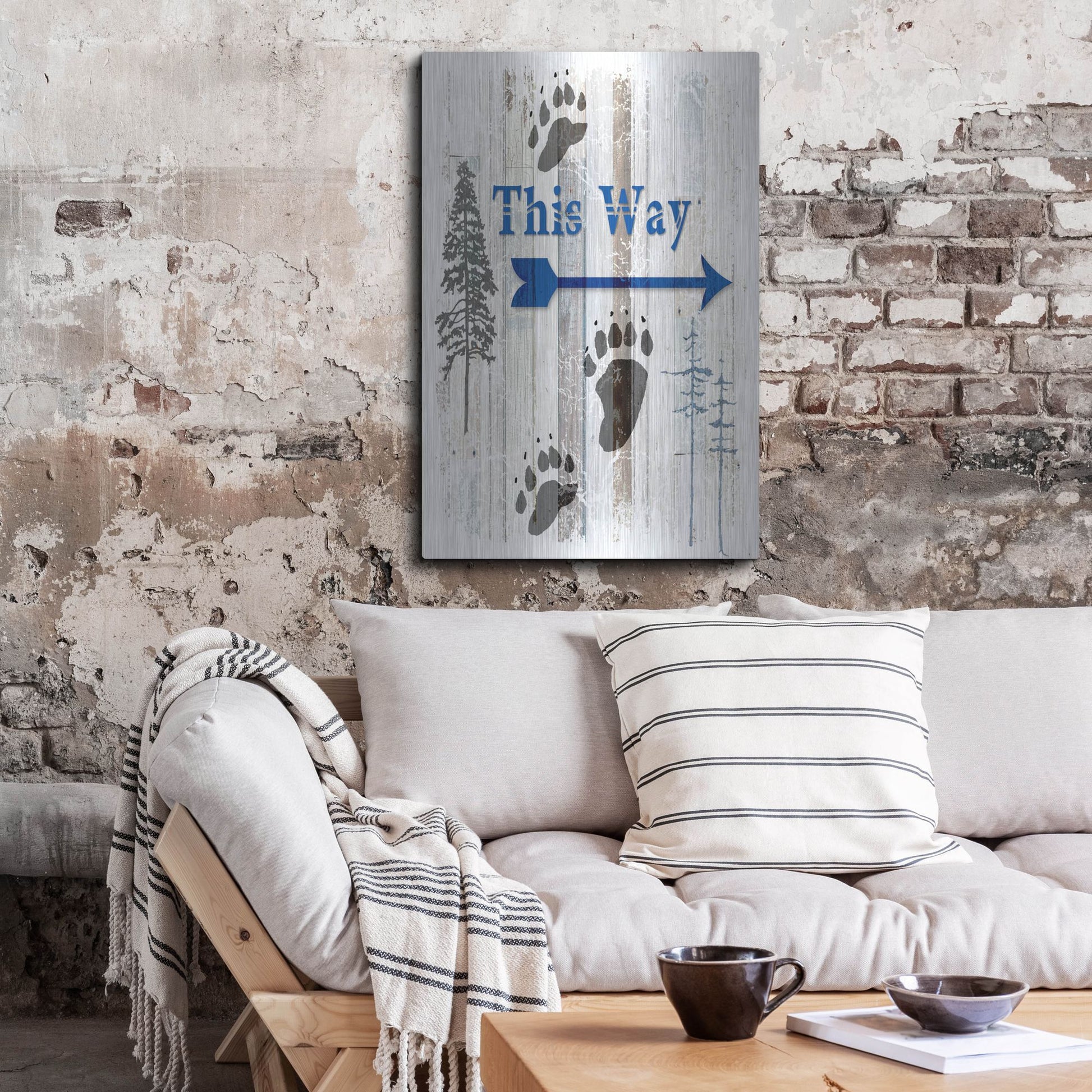 Luxe Metal Art 'The Blue Moose - This Way II' by Lightbox Journal, Metal Wall Art,24x36