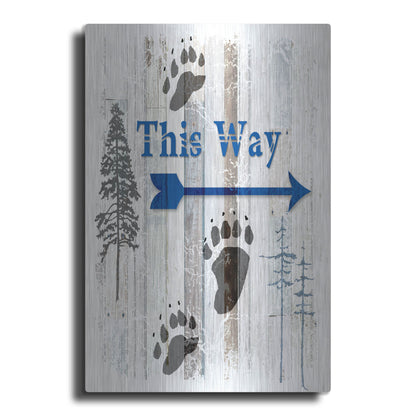 Luxe Metal Art 'The Blue Moose - This Way II' by Lightbox Journal, Metal Wall Art