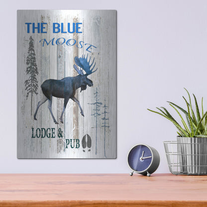 Luxe Metal Art 'The Blue Moose' by Lightbox Journal, Metal Wall Art,12x16