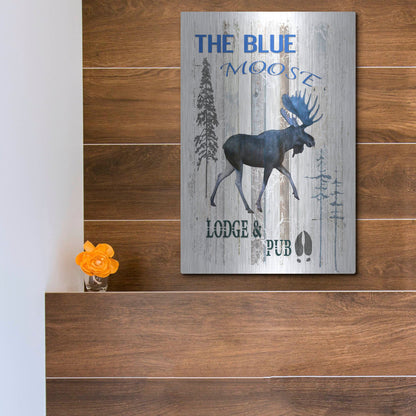Luxe Metal Art 'The Blue Moose' by Lightbox Journal, Metal Wall Art,12x16