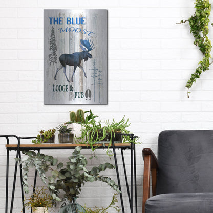Luxe Metal Art 'The Blue Moose' by Lightbox Journal, Metal Wall Art,12x16