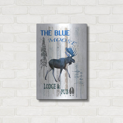 Luxe Metal Art 'The Blue Moose' by Lightbox Journal, Metal Wall Art,16x24