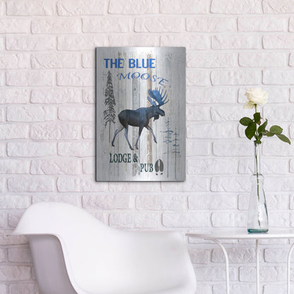 Luxe Metal Art 'The Blue Moose' by Lightbox Journal, Metal Wall Art,16x24
