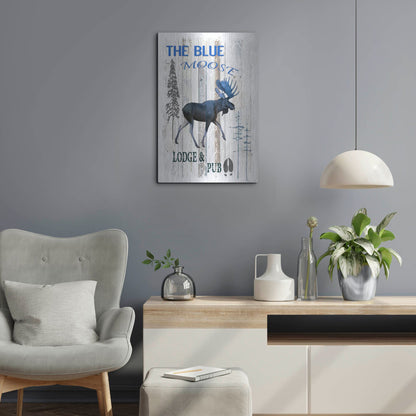 Luxe Metal Art 'The Blue Moose' by Lightbox Journal, Metal Wall Art,16x24