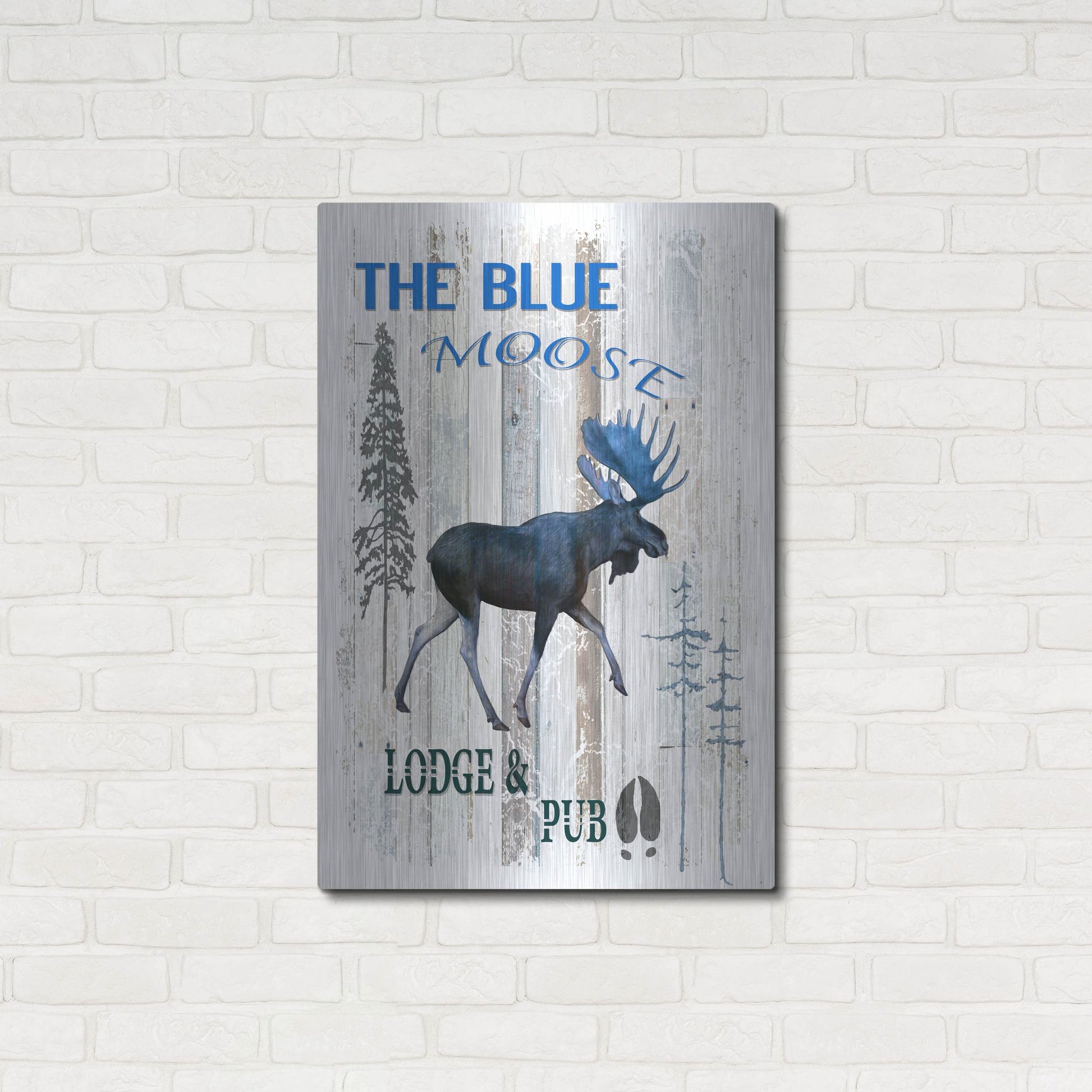 Luxe Metal Art 'The Blue Moose' by Lightbox Journal, Metal Wall Art,24x36